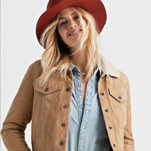 Lucky Brand Shearling collar trucker jacket